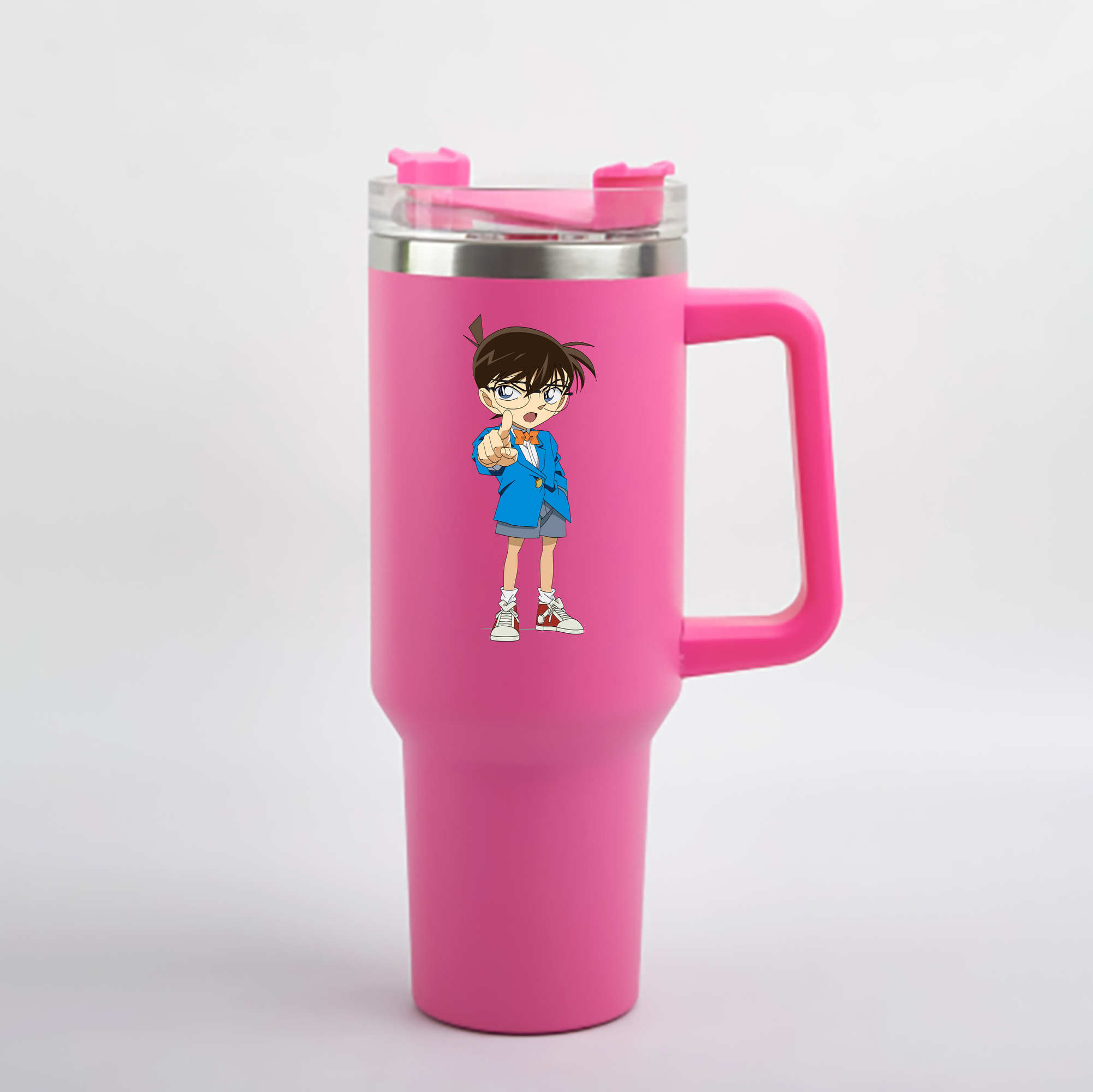 （画像用） 名探偵コナン 江戸川 コナン Detective Conan Conan Edogawa 1200mL車用タンブラー - クリスタルステッカー（プラスチックストロー付き）